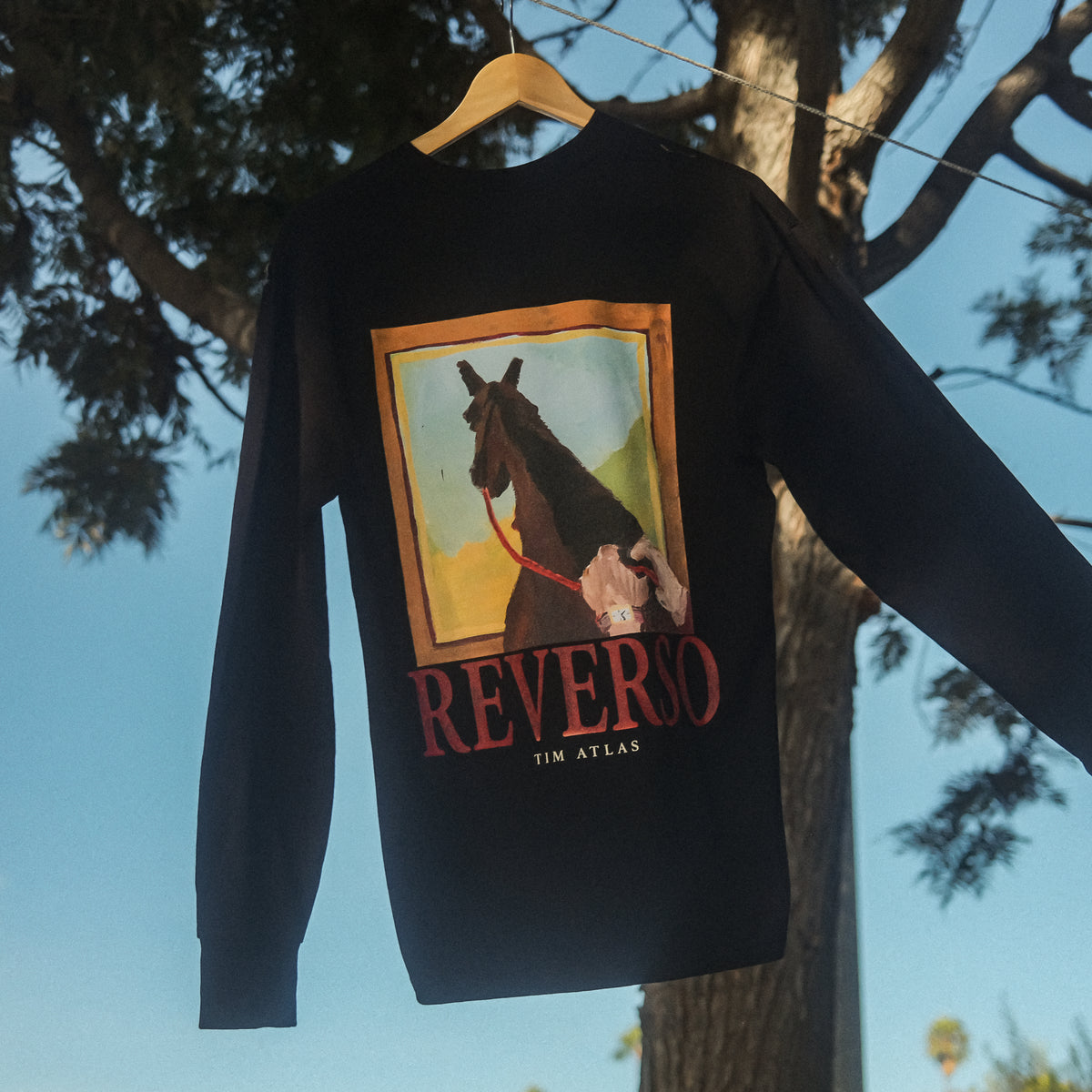Reverso Long Sleeve Black Tee